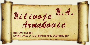 Milivoje Armaković vizit kartica